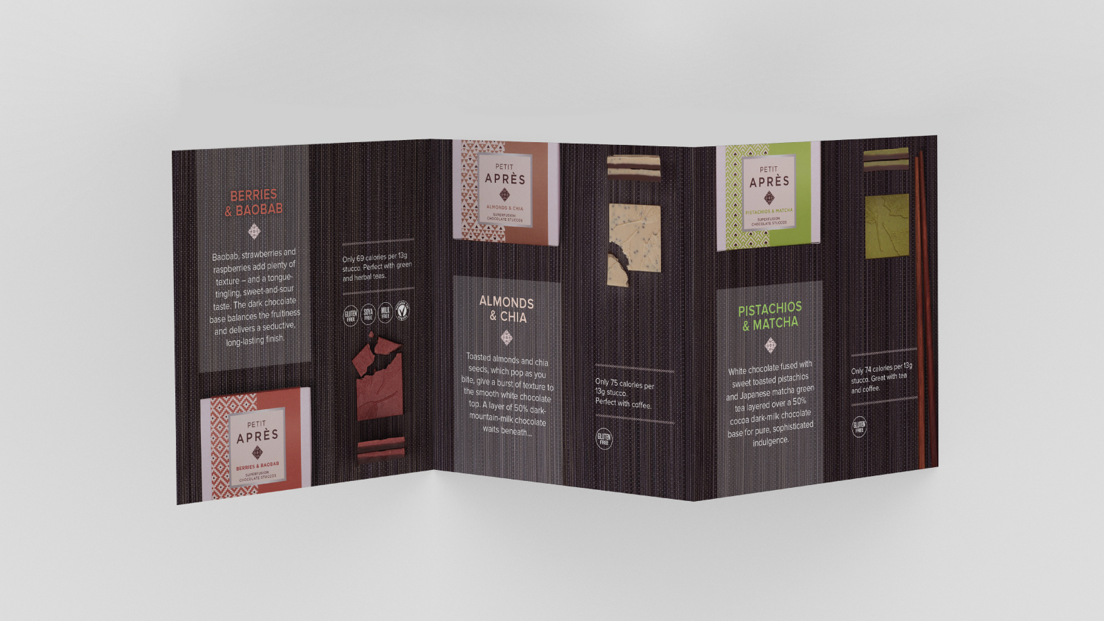 Brochure design for Petit Apres chocolates
